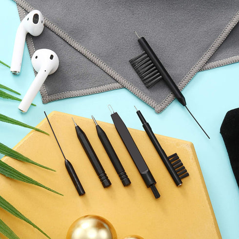 7 Pieces Hearing Aid Cleaning Tools, Amplifier Cleaning Brush and Magnet, Kit with Velvet Bag