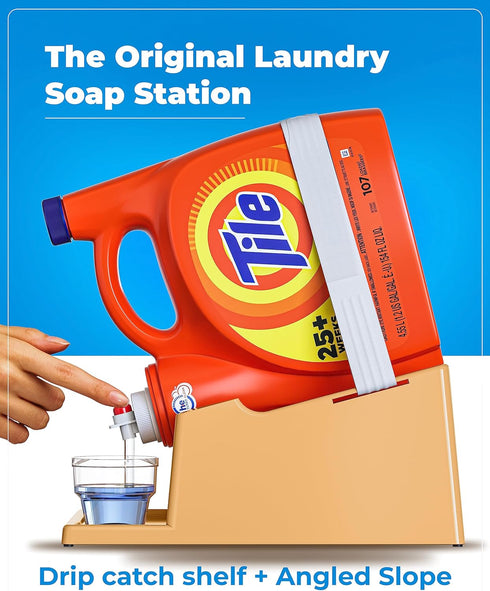 Skywin Laundry Detergent Holder Organizer and Drip Tray for Liquid Laundry Detergent Containers - Beige