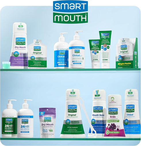 SmartMouth Original Activated Mouthwash, Adult Mouthwash for Fresh Breath, 16 fl oz (2 Pack)