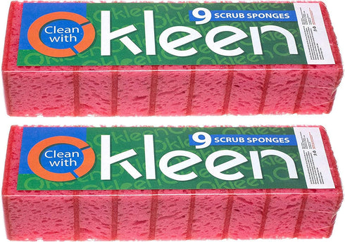 Pink Multi Use Scrub Sponges 18 Pack, 4.3x2.8x1.4 inches, Heavy Duty Odorless Non Scratch Fiber for Kitchen & Bathroom