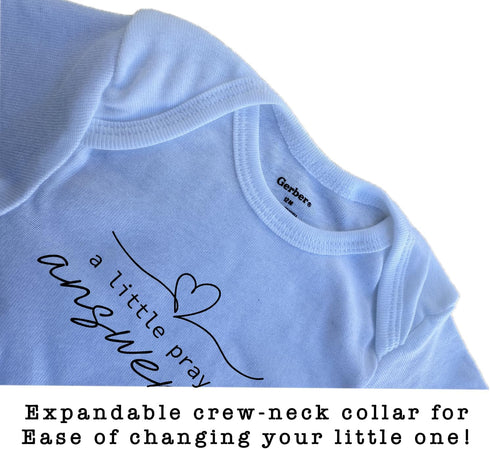 Ink Trendz A little Prayer Answered Gift for Grandparents Onesie Pregnancy Announcement Infant Bodysuit | New Baby