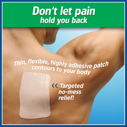 Salonpas Maximum OTC Strength Lidocaine 4% Pain Relieving FLEX Patch, Unscented, 7 Patches