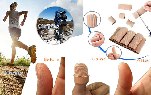 ERGOfoot 6 Pack Toe Caps - Close Finger Toe Sleeve Tubes Gel Rubbing Tube to Prevent Bunions, Hammertoes
