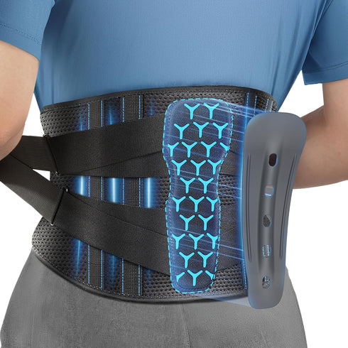 Back Brace for Men with 7 Stays, Adjustable Lumbar Support Belt for Pain Relief, Breathable Mesh Design for Scoliosis