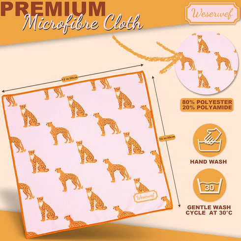 WESERWEF 12" 12", Design Microfiber Glasses Cleaning Cloth Premium Cleaning Cloth for Eyeglasses, Screens, Tablets