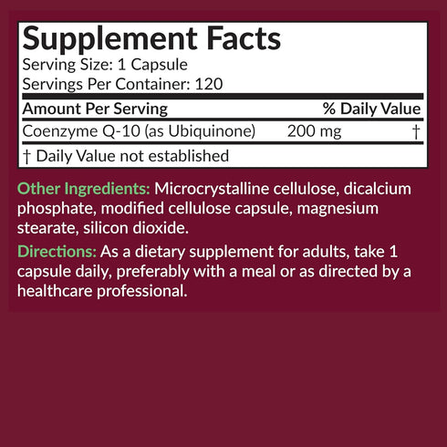 Futurebiotics CoQ10 200 MG, 120 Vegetarian Capsules, Cellular Energy Production