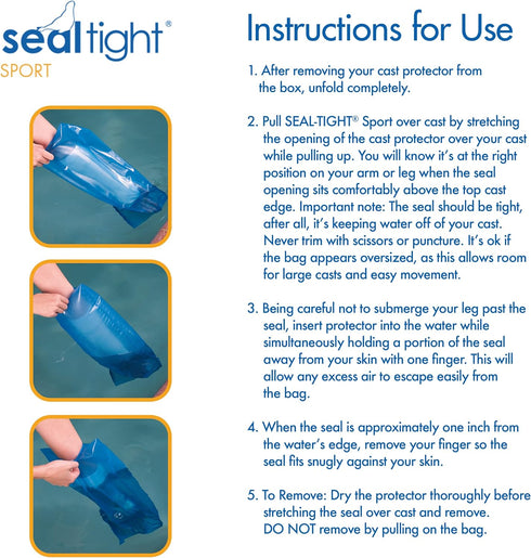Brownmed Seal Tight Sport Arm - Waterproof Cast Cover & Bandage for Swimming & Showers - Durable Adult Long Arm