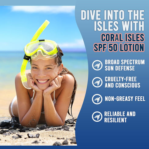 Sunscreen SPF 50 - Hawaii Compliant, Reef Safe, Broad Spectrum UVA/UVB Protection, 6 Fl Oz Lotion