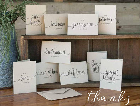 Set 30 Count Rustic Thank You Card with Envelopes