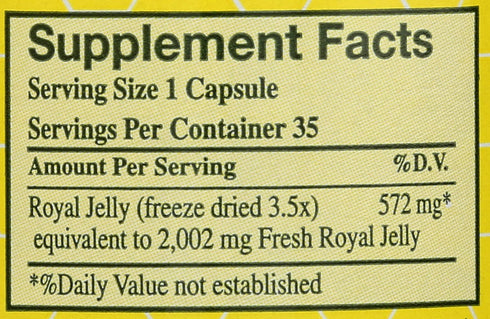 YS Eco Bee Farms 35 YS BEE Farms Pure Royal Jelly Capsules, CT