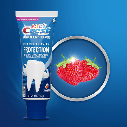 Crest Kids Advanced Toothpaste, Enamel + Cavity Protection with Fluoride, Anticavity, 4.1oz (Pack of 3)