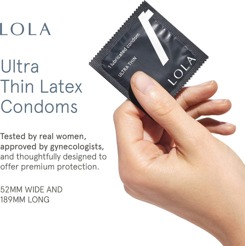 LOLA Water-Based Lube & Ultra Thin Latex Condoms Bundle - Natural Lubricant and Natural Rubber Latex
