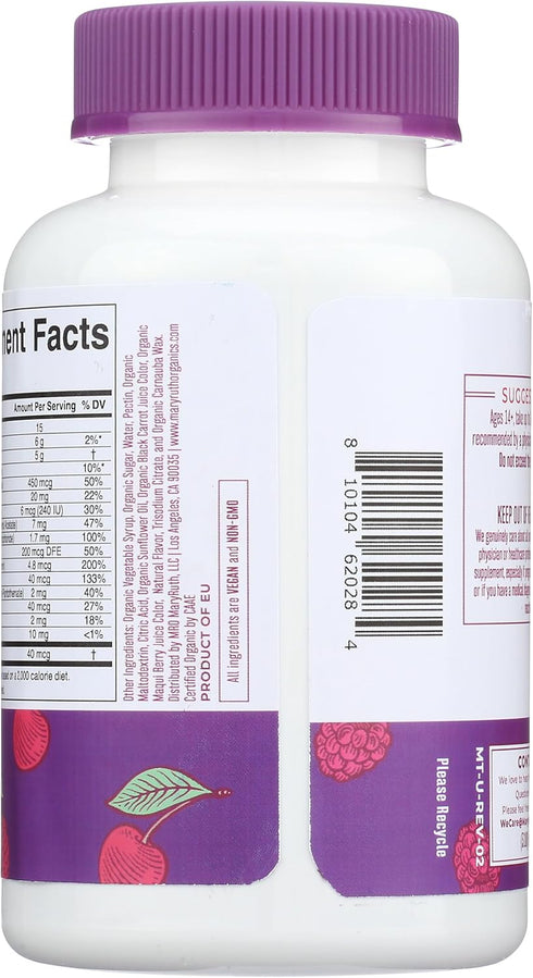 Gummy Immune 60 Count MaryRuth Organics Mens Vitamin | USDA | Vegan | Daily Multivitamins for Support | Non-GMO |