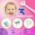 Extra Soft Toddler Toothbrush with 10,000 Bristles, High Efficient 3 Sides Baby Toothbrush, 3 Pack