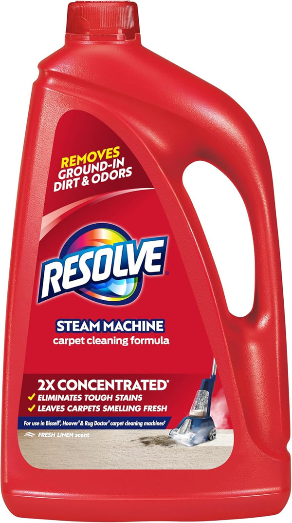 Resolve Steam Carpet Cleaner Solution Shampoo, 60 fl oz, 2X Concentrate, Safe for Bissell, Hoover & Rug Doctor