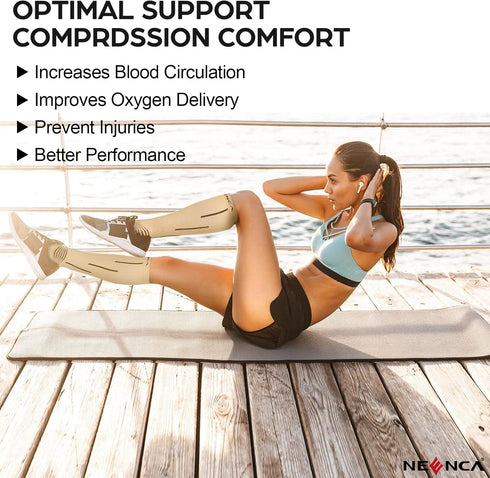 Protection1 20-30 mmhg NEENCA Compression Socks, Medical Athletic Calf Socks for Injury Recovery & Pain Relief, Sports