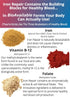 Iron Repair Plus Natural Iron Supplement - Best Absorption for Women, Men, Teens & Pregnancy with Methylated B-12, 90
