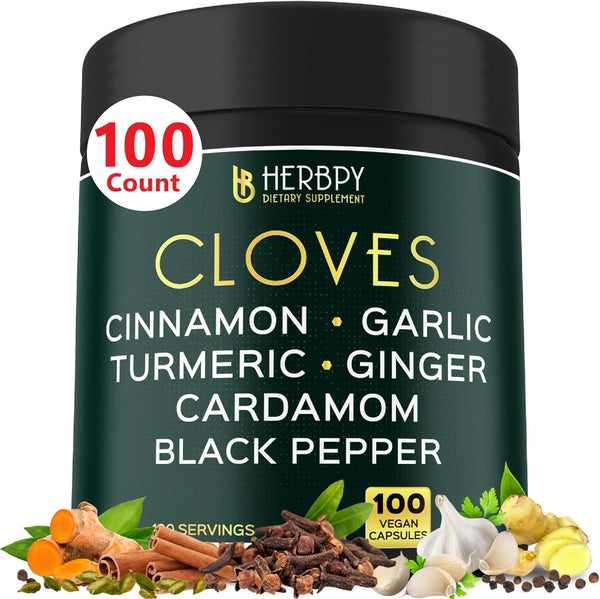 7in1 Clove Supplement - 100 Caps Rich in Vitamins & Minerals for Digestive, Immune, Bone & Heart Health