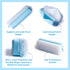 Disposable Daily Contact-Lens Case Organizer, Travel-Friendly Water-Resistant Silicone Case for 30 Lenses (Blue)