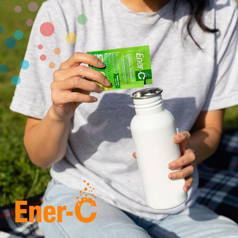 Ener-C Lemon Lime Multivitamin Drink Mix Powder - 1000mg Vitamin C & Electrolytes - 60 Count - Non-GMO Vegan