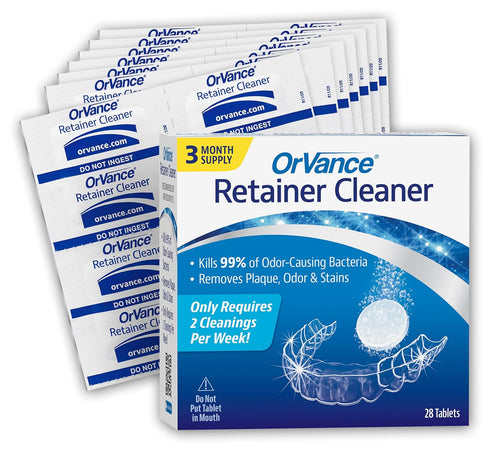 Retainer Cleaner Tablets, 28 Count, Removes Odors, Stains, Plaque for Dental Appliances