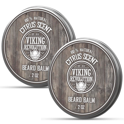 Viking Revolution Beard Balm, All Natural Grooming Treatment with Argan Oil & Mango Butter, Pack of 2