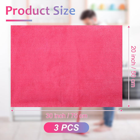 3 Pcs Extra Large Microfiber Cleaning Cloth 30" x 20" Washable Reusable Microfiber Towel Streak Free Lint Free Cloth for Cleaning Home Glass Office Window Bathrooms (Pink,Yellow,Light Blue) by Newwiee