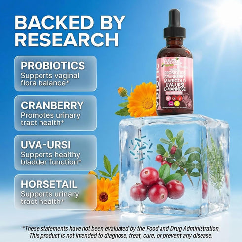 Horsetail Clean Nutraceuticals VBiotic Vaginal Probiotic for Women Liquid Drops | Cranberry Uva Ursi D-Mannose