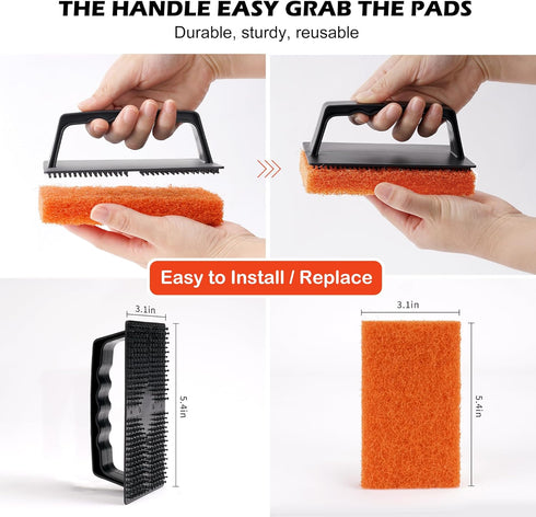 Hand-Held Griddle Cleaning Pads for Blackstone Flat Top - Non-Scratch Grill Scrub Pads, Bathroom Scrubbing Pads (22