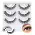 wiwoseo False Eyelashes - Self-Adhesive Natural Wispy Fluffy 16MM Faux Mink Lashes, Reusable
