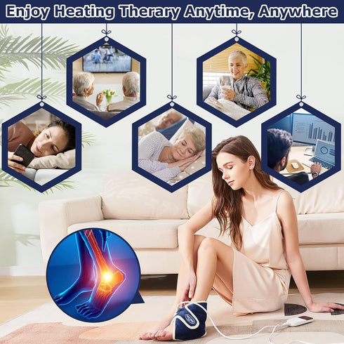 CAMECO Electric Heating Pad for Achilles Tendinitis, Adjustable 86°F-158°F for Pain Relief, Auto Shut Off Feature