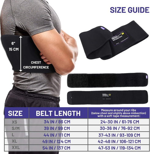 Everyday Medical Broken Rib Brace for Men and Women, Bamboo Charcoal Rib Support Compression Brace, Plus Size/XXL