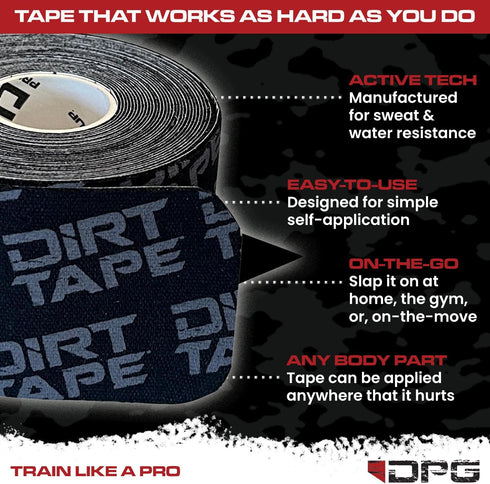 Athletic Kinesiology Tape - Muscle Pain Relief & Joint Support, Premium Elastic Cotton, Latex-Free, Water Resistant,