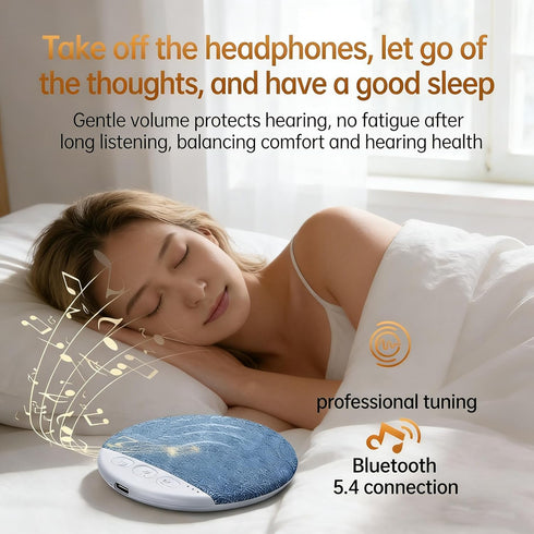White Noise Sound Machine Pillow Speaker for Sleeping Under Pillow Bluetooth Speaker Headphone-Free Sleep Speaker