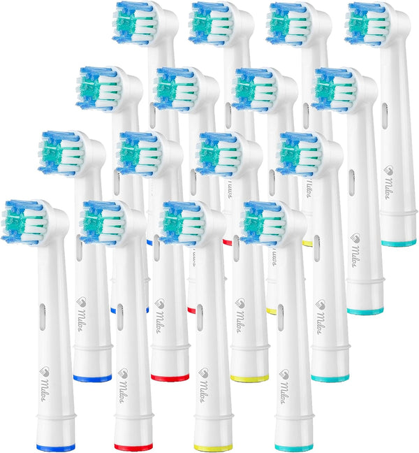 Replacement Toothbrush Heads for Oral B Braun - 16 Pack Milos Electric Deep Clean Brush Heads Compatible with Oral-B