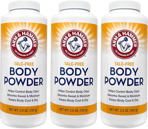 Talc-Free Body Powder for Odor, Sweat & Moisture, 3 Pack