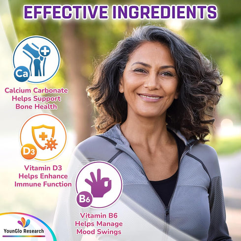 YounGlo Research 120 Menopause Supplement - Vegan Caplets - Menopause & Perimenopause Relief Support - Food and Dietary
