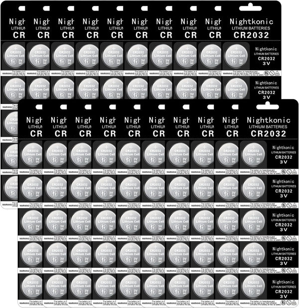 100 pcs Pack - CR2032 Battery, 3 Volt Lithium Coin Cell Batteries
