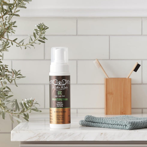 Rucker Roots Texture Styling Mousse for Natural Styles, Wash & Go, Wet or Dry Styles, Heat Styling
