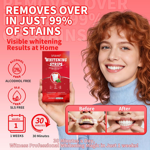 SiFULAND 7 (14Strips) Teeth Whitening Strips Kit - Treatments-Peroxide Free-Enamel Safe for Whiter Teeth,No-Slip, Dry
