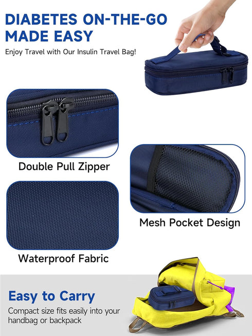 Insulin Vial Cooler Travel Case Diabetic TravelCase TSA Approved, Medicine Cooler for Travel Tsa Approved, Portable