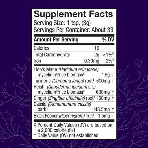 Host Defense MycoBotanicals Brain & Body* Powder - Digestive & Immune Support Supplement with Lion's Mane & Reishi Mushroom - Brain Supplement to Support Memory & Focus - 3.5 oz (33 Servings)*
