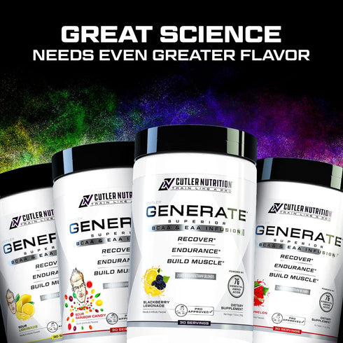 Generate EAA and BCAA Powder: Post Workout Recovery Drink with 5g BCAAs, 2g EAAs for Lean Muscle Mass - Watermelon, 30