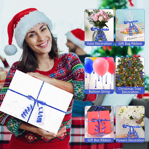 Blue Ribbon, 500 Yard Royal Blue Curling Ribbon for Gift Wrapping, Balloon String, and Baby Shower Decorations