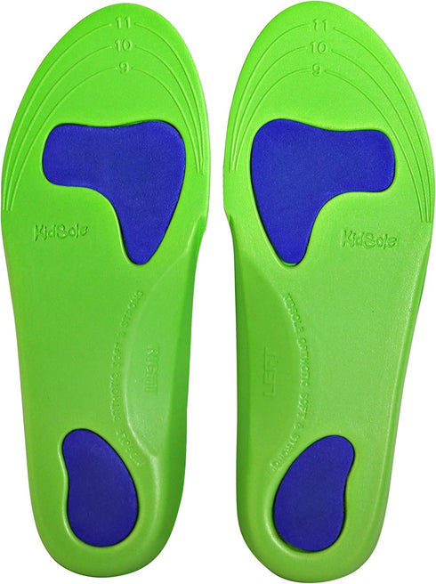 Neon Fix Sport Premium Orthotic Insole, Lightweight & Soft, Active Children with Flat Feet, Arch Support (18 CM, US