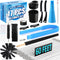 Dryer Vent Cleaner Kit, 17-Piece All-Round Cleaning Kit with 60 Feet Brush, Vacuum Cleaner Hose Attachment, Lint Trap