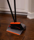 Set Set BirdRock Home Broom and Dustpan - Lobby Dust Pan - Orange and Grey Durable - Indoor or Outdoor - Sweep Combo