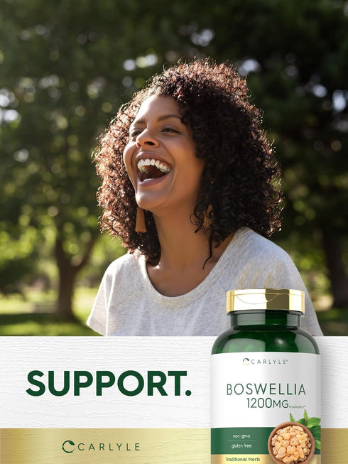 Carlyle Boswellia Extract Capsules 1200mg - 250 Count, Non-GMO, Gluten Free, Boswellia Serrata Complex
