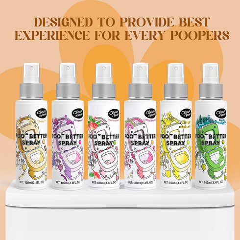 Clean-n-Fresh Toilet Spray, 6.8 Fl.Oz, Vanilla Scent - Natural Plant Essential Oil Air Freshener