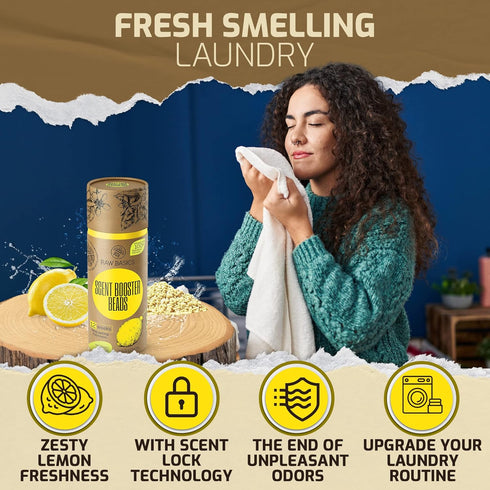 Scent Boosters for Washer, Wild Lemon Aroma - Bulk Laundry Booster Beads and Fabric Smell Deodorizer - In Wash Odor